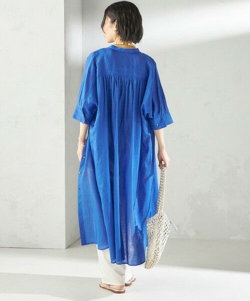 SHIPS / シップス ロング・マキシ丈ワンピース | 〈手洗い可能〉ラミー 4 スタンドカラー シャツ ワンピース | 詳細30