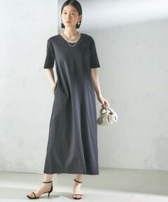 SHIPS / シップス ロング・マキシ丈ワンピース | 〈手洗い可能〉スーピマ ポンチ 2WAY ベーシック ジャージ ワンピース