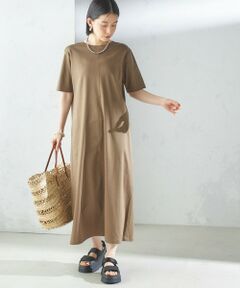 SHIPS / シップス ロング・マキシ丈ワンピース | 〈手洗い可能〉スーピマ ポンチ 2WAY ベーシック ジャージ ワンピース