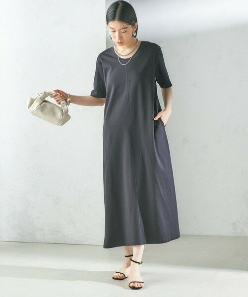 SHIPS / シップス ロング・マキシ丈ワンピース | 〈手洗い可能〉スーピマ ポンチ 2WAY ベーシック ジャージ ワンピース | 詳細2