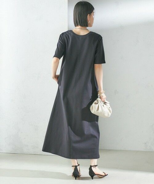 SHIPS / シップス ロング・マキシ丈ワンピース | 〈手洗い可能〉スーピマ ポンチ 2WAY ベーシック ジャージ ワンピース | 詳細4