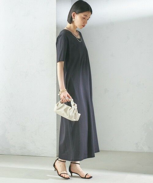 SHIPS / シップス ロング・マキシ丈ワンピース | 〈手洗い可能〉スーピマ ポンチ 2WAY ベーシック ジャージ ワンピース | 詳細6