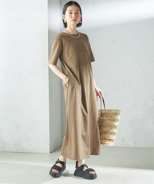 SHIPS / シップス ロング・マキシ丈ワンピース | 〈手洗い可能〉スーピマ ポンチ 2WAY ベーシック ジャージ ワンピース | 詳細12