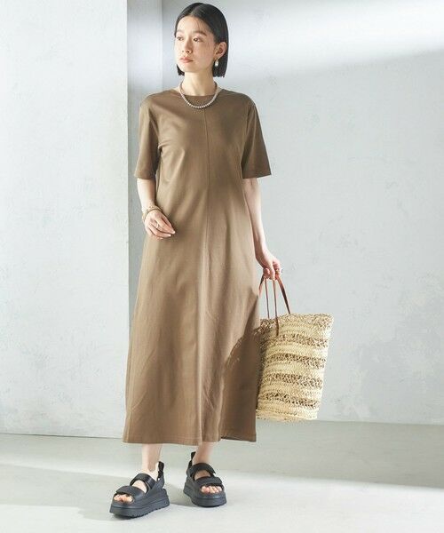 SHIPS / シップス ロング・マキシ丈ワンピース | 〈手洗い可能〉スーピマ ポンチ 2WAY ベーシック ジャージ ワンピース | 詳細13