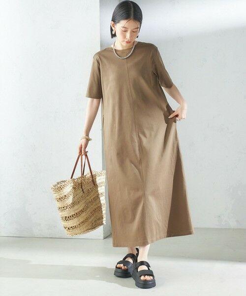 SHIPS / シップス ロング・マキシ丈ワンピース | 〈手洗い可能〉スーピマ ポンチ 2WAY ベーシック ジャージ ワンピース | 詳細16