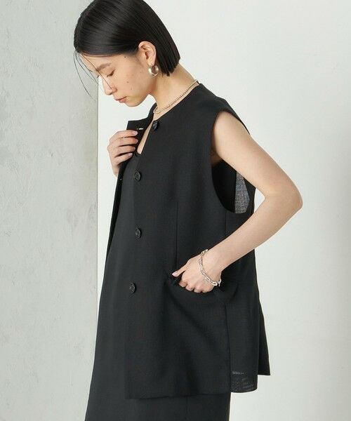 SHIPS / シップス ベスト | Wai＋:〈手洗い可能〉リネン ライク ベスト | 詳細8