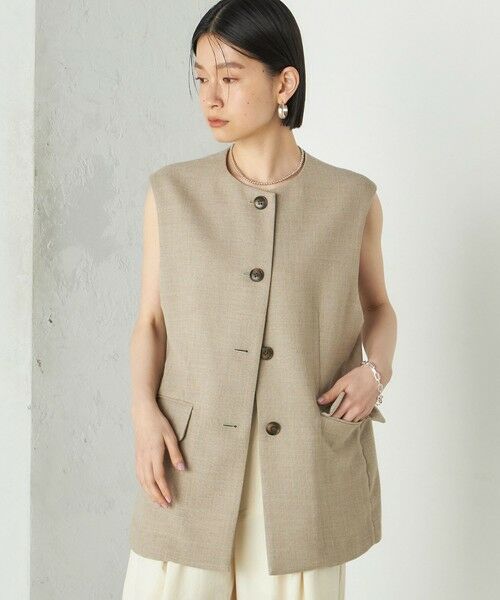 SHIPS / シップス ベスト | Wai＋:〈手洗い可能〉リネン ライク ベスト | 詳細23