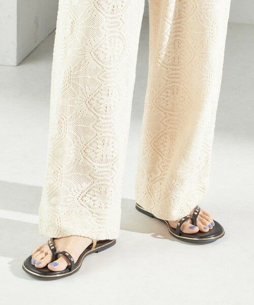 SHIPS / シップス サンダル | ビジュー フラット サンダル | 詳細12