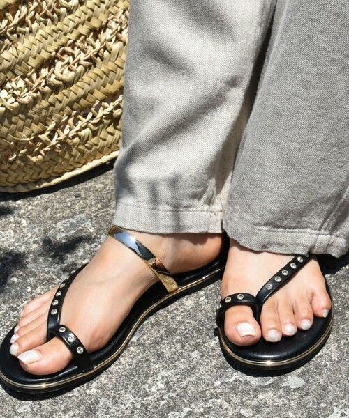 SHIPS / シップス サンダル | ビジュー フラット サンダル | 詳細16