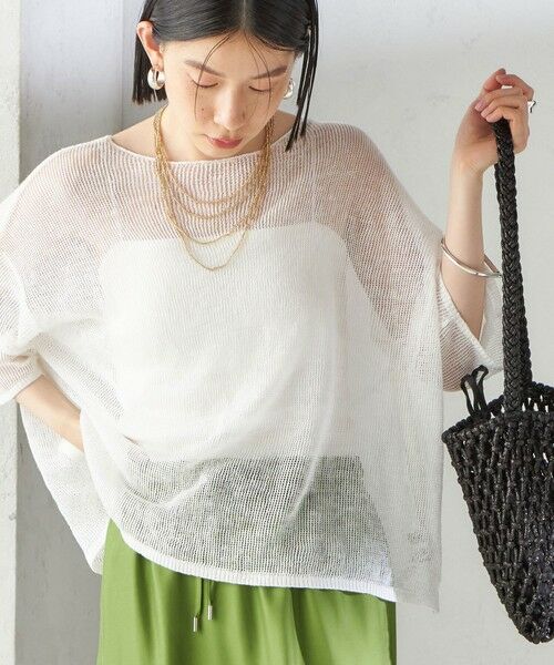 SHIPS for women/シップスウィメン 《予約》〈手洗い可能〉イタリアン シアー リネン プルオーバー オフホワイト ONE SIZE SHIPS for women/シップスウィメン 《予約》〈手洗い可能〉イタリアン シアー リネン プルオーバー オフホワイト ONE SIZE