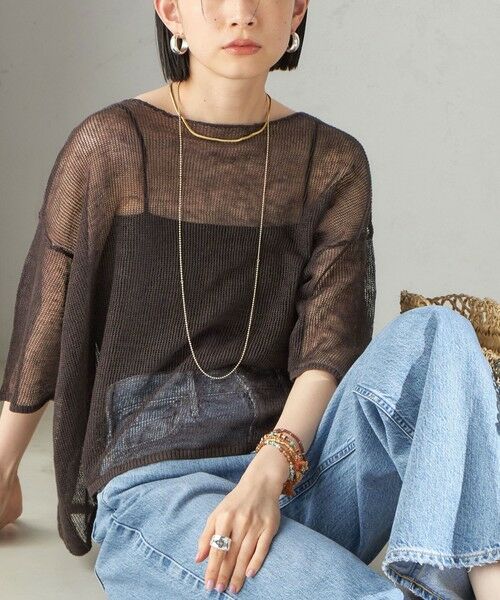 SHIPS for women/シップスウィメン 《予約》〈手洗い可能〉イタリアン シアー リネン プルオーバー ブラウン ONE SIZE SHIPS for women/シップスウィメン 《予約》〈手洗い可能〉イタリアン シアー リネン プルオーバー ブラウン ONE SIZE