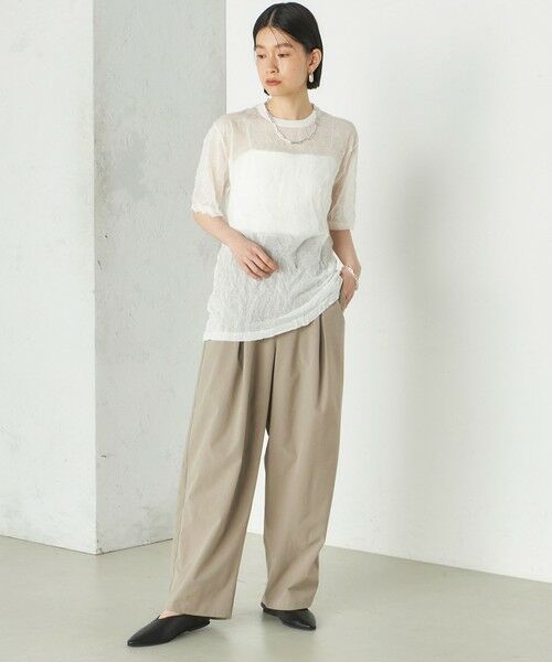 SHIPS / シップス ニット・セーター | Wai＋:〈手洗い可能〉クリンクル シアー ショート スリーブ プルオーバー | 詳細1