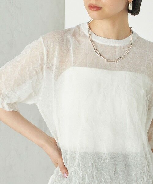 SHIPS / シップス ニット・セーター | Wai＋:〈手洗い可能〉クリンクル シアー ショート スリーブ プルオーバー | 詳細12