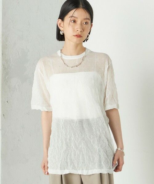 SHIPS / シップス ニット・セーター | Wai＋:〈手洗い可能〉クリンクル シアー ショート スリーブ プルオーバー | 詳細7