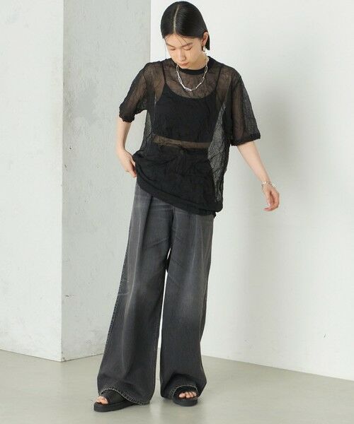 SHIPS / シップス ニット・セーター | Wai＋:〈手洗い可能〉クリンクル シアー ショート スリーブ プルオーバー | 詳細17