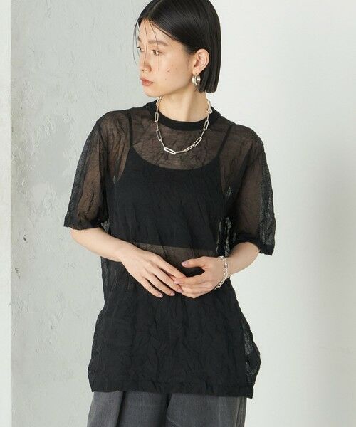 SHIPS / シップス ニット・セーター | Wai＋:〈手洗い可能〉クリンクル シアー ショート スリーブ プルオーバー | 詳細22