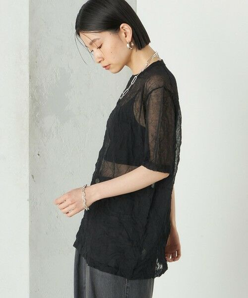 SHIPS / シップス ニット・セーター | Wai＋:〈手洗い可能〉クリンクル シアー ショート スリーブ プルオーバー | 詳細23