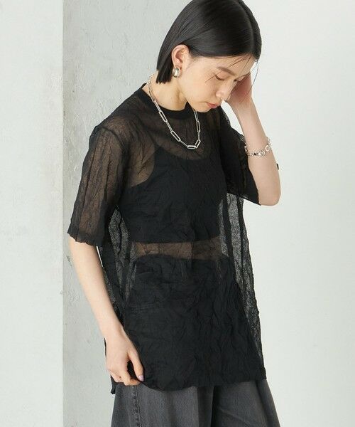 SHIPS / シップス ニット・セーター | Wai＋:〈手洗い可能〉クリンクル シアー ショート スリーブ プルオーバー | 詳細25