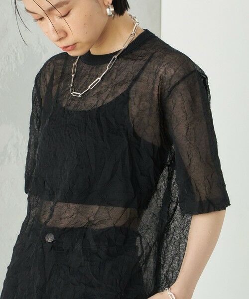 SHIPS / シップス ニット・セーター | Wai＋:〈手洗い可能〉クリンクル シアー ショート スリーブ プルオーバー | 詳細27