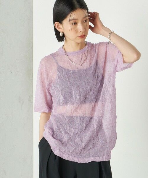 SHIPS for women/シップスウィメン Wai+:〈手洗い可能〉クリンクル シアー ショート スリーブ プルオーバー ラベンダー ONE SIZE SHIPS for women/シップスウィメン Wai+:〈手洗い可能〉クリンクル シアー ショート スリーブ プルオーバー ラベンダー ONE SIZE