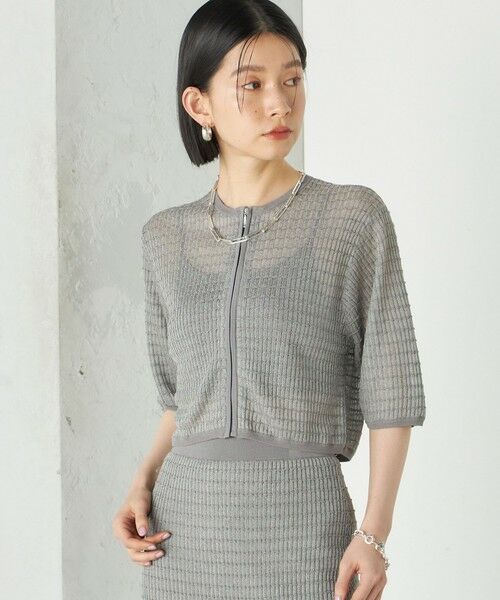 SHIPS / シップス カーディガン・ボレロ | Wai＋:ジャカード シアー ジップ カーディガン | 詳細12