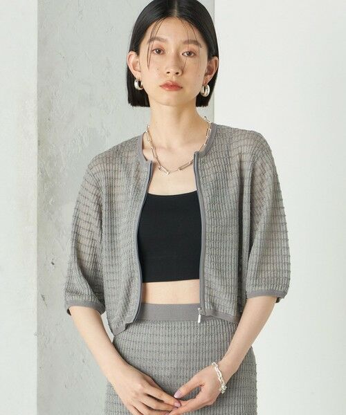 SHIPS / シップス カーディガン・ボレロ | Wai＋:ジャカード シアー ジップ カーディガン | 詳細15