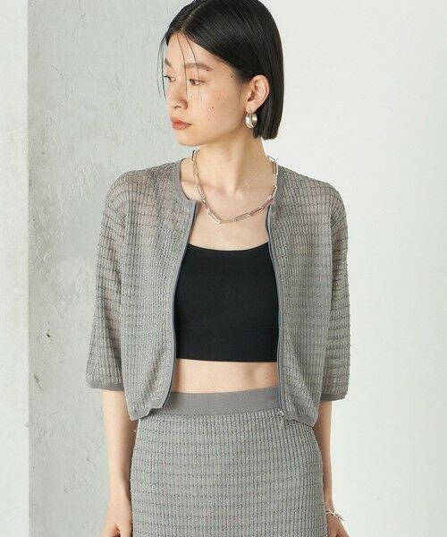 SHIPS / シップス カーディガン・ボレロ | Wai＋:ジャカード シアー ジップ カーディガン | 詳細16