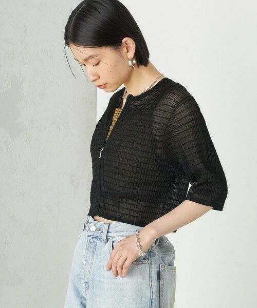 SHIPS / シップス カーディガン・ボレロ | Wai＋:ジャカード シアー ジップ カーディガン | 詳細29
