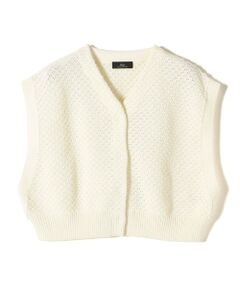 SHIPS / シップス ベスト | SHIPS Primary Navy Label:〈手洗い可能〉クロップド ニット ベスト