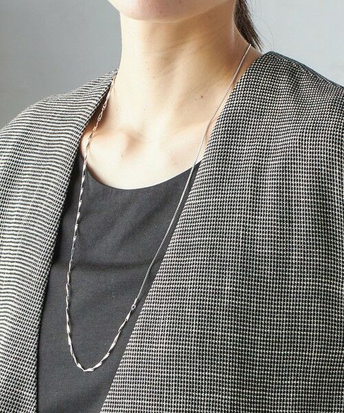 SHIPS / シップス ノーカラージャケット | 〈手洗い可能〉カラミ ノーラペル 半袖 ジャケット | 詳細12