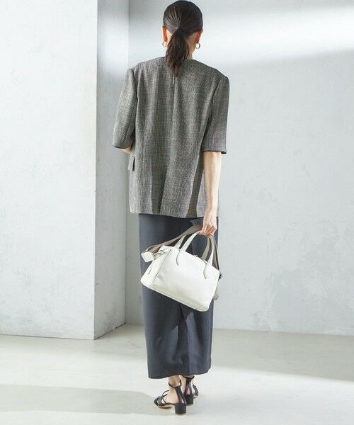 SHIPS / シップス ノーカラージャケット | 〈手洗い可能〉カラミ ノーラペル 半袖 ジャケット | 詳細4