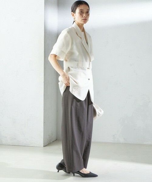 SHIPS / シップス テーラードジャケット | 【SHIPS別注】APUPIL:〈洗濯機可能〉シアー 半袖 ジャケット | 詳細4