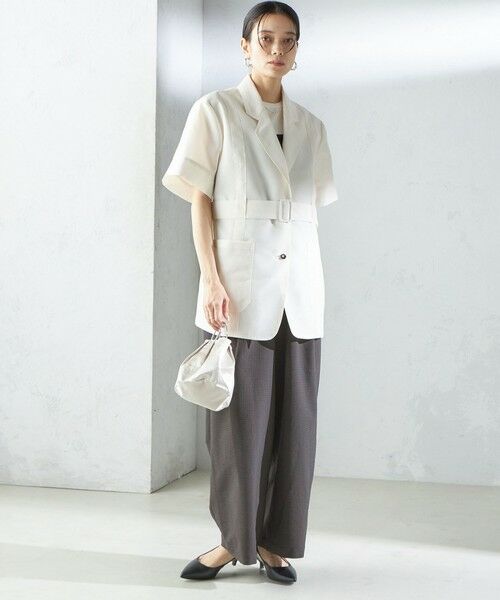 SHIPS / シップス テーラードジャケット | 【SHIPS別注】APUPIL:〈洗濯機可能〉シアー 半袖 ジャケット | 詳細5