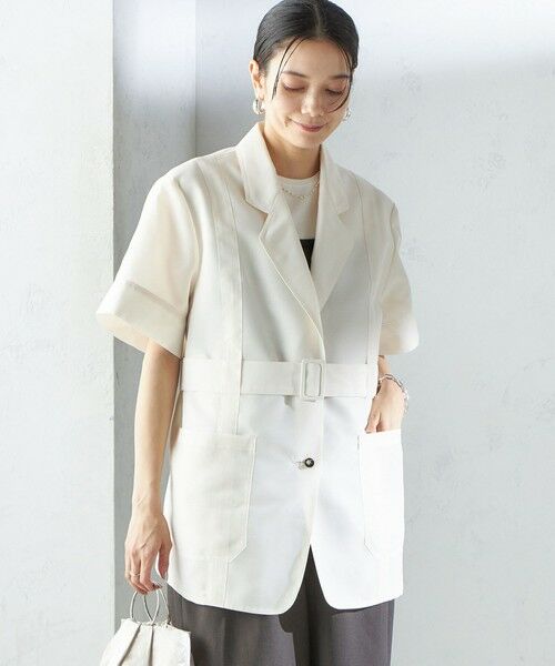 SHIPS / シップス テーラードジャケット | 【SHIPS別注】APUPIL:〈洗濯機可能〉シアー 半袖 ジャケット | 詳細7