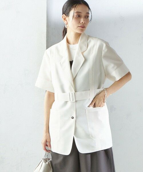 SHIPS for women/シップスウィメン 《予約》【SHIPS別注】APUPIL:〈洗濯機可能〉シアー 半袖 ジャケット オフホワイト ONE SIZE SHIPS for women/シップスウィメン 《予約》【SHIPS別注】APUPIL:〈洗濯機可能〉シアー 半袖 ジャケット オフホワイト ONE SIZE