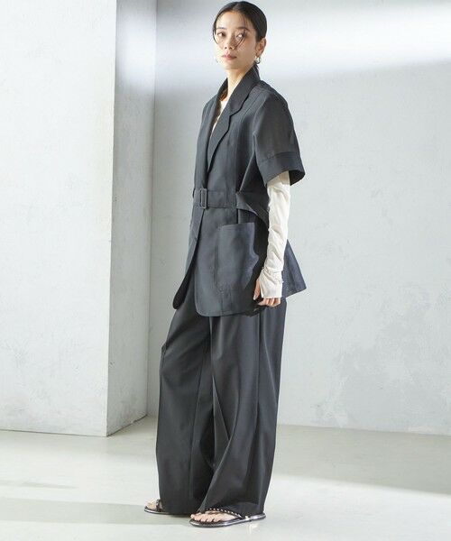 SHIPS / シップス テーラードジャケット | 【SHIPS別注】APUPIL:〈洗濯機可能〉シアー 半袖 ジャケット | 詳細21