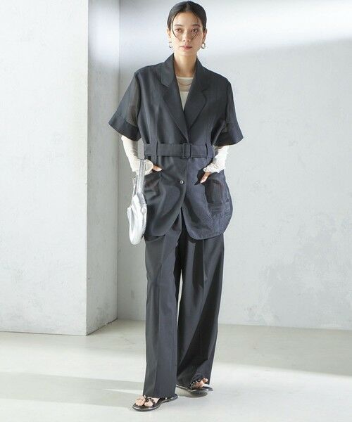 SHIPS / シップス テーラードジャケット | 【SHIPS別注】APUPIL:〈洗濯機可能〉シアー 半袖 ジャケット | 詳細24