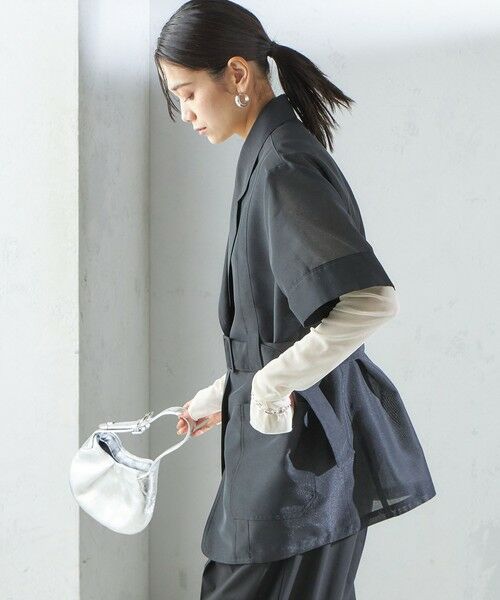 SHIPS / シップス テーラードジャケット | 【SHIPS別注】APUPIL:〈洗濯機可能〉シアー 半袖 ジャケット | 詳細26