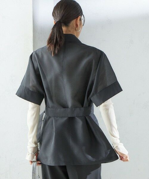 SHIPS / シップス テーラードジャケット | 【SHIPS別注】APUPIL:〈洗濯機可能〉シアー 半袖 ジャケット | 詳細27