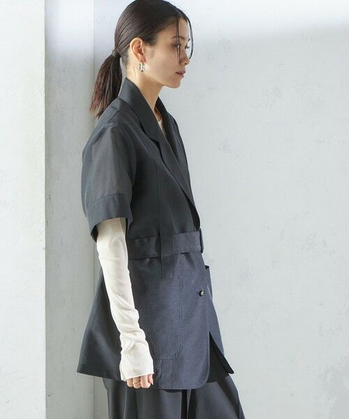 SHIPS / シップス テーラードジャケット | 【SHIPS別注】APUPIL:〈洗濯機可能〉シアー 半袖 ジャケット | 詳細28