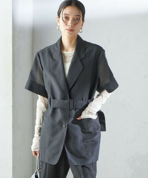 SHIPS / シップス テーラードジャケット | 【SHIPS別注】APUPIL:〈洗濯機可能〉シアー 半袖 ジャケット | 詳細29