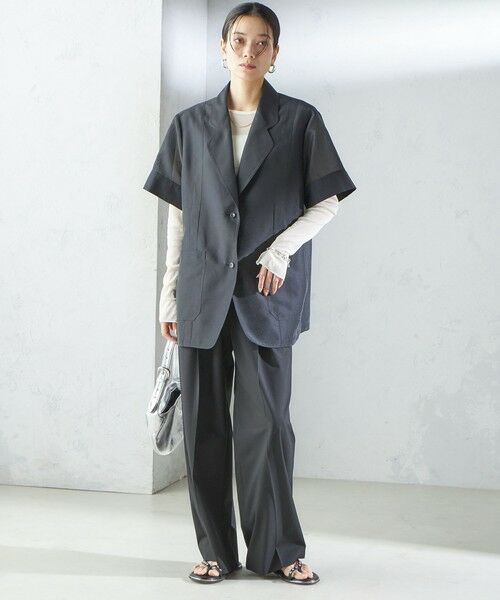 SHIPS / シップス テーラードジャケット | 【SHIPS別注】APUPIL:〈洗濯機可能〉シアー 半袖 ジャケット | 詳細30