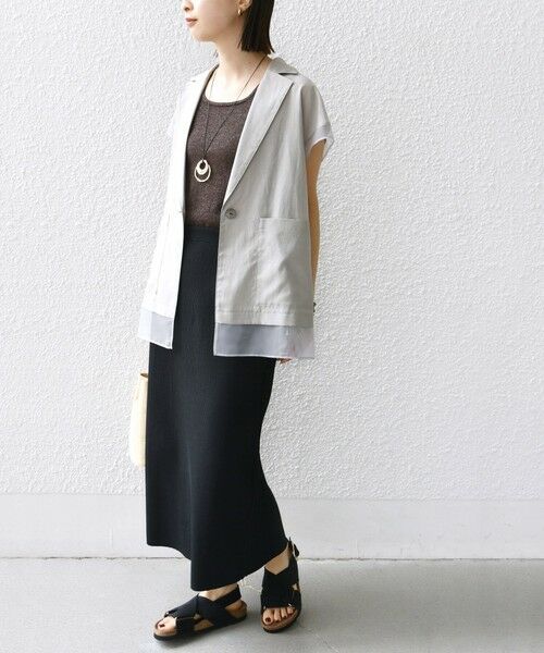 SHIPS / シップス ベスト | 【WEB限定】〈手洗い可能〉シアー コンビ テーラード ベスト | 詳細10