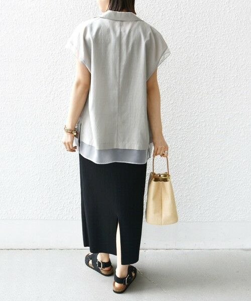 SHIPS / シップス ベスト | 【WEB限定】〈手洗い可能〉シアー コンビ テーラード ベスト | 詳細11