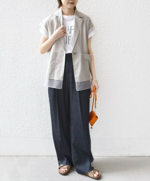 SHIPS / シップス ベスト | 【WEB限定】〈手洗い可能〉シアー コンビ テーラード ベスト | 詳細4