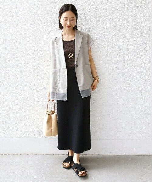 SHIPS / シップス ベスト | 【WEB限定】〈手洗い可能〉シアー コンビ テーラード ベスト | 詳細9