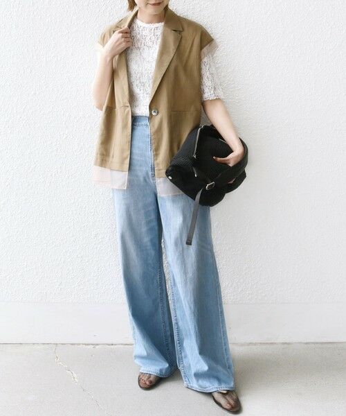 SHIPS / シップス ベスト | 【WEB限定】〈手洗い可能〉シアー コンビ テーラード ベスト | 詳細28