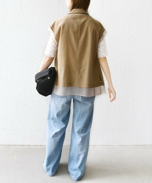 SHIPS / シップス ベスト | 【WEB限定】〈手洗い可能〉シアー コンビ テーラード ベスト | 詳細30