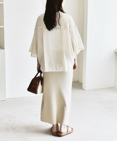 SHIPS / シップス シャツ・ブラウス | quaranciel:〈手洗い可能〉フレア ハーフスリーブ バンドカラー スキッパー シャツ | 詳細2