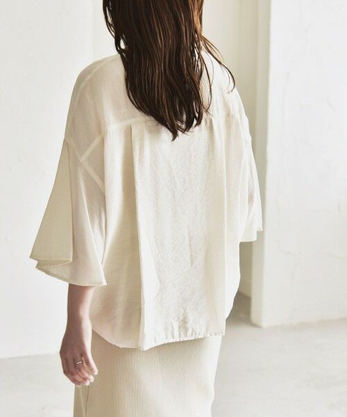 SHIPS / シップス シャツ・ブラウス | quaranciel:〈手洗い可能〉フレア ハーフスリーブ バンドカラー スキッパー シャツ | 詳細4